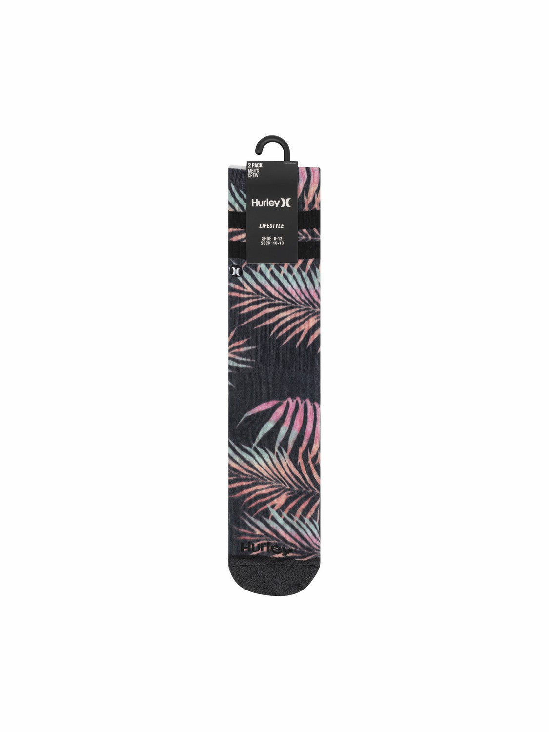 Hurley Mens Extended Terry Crew Socks (2 Pack)