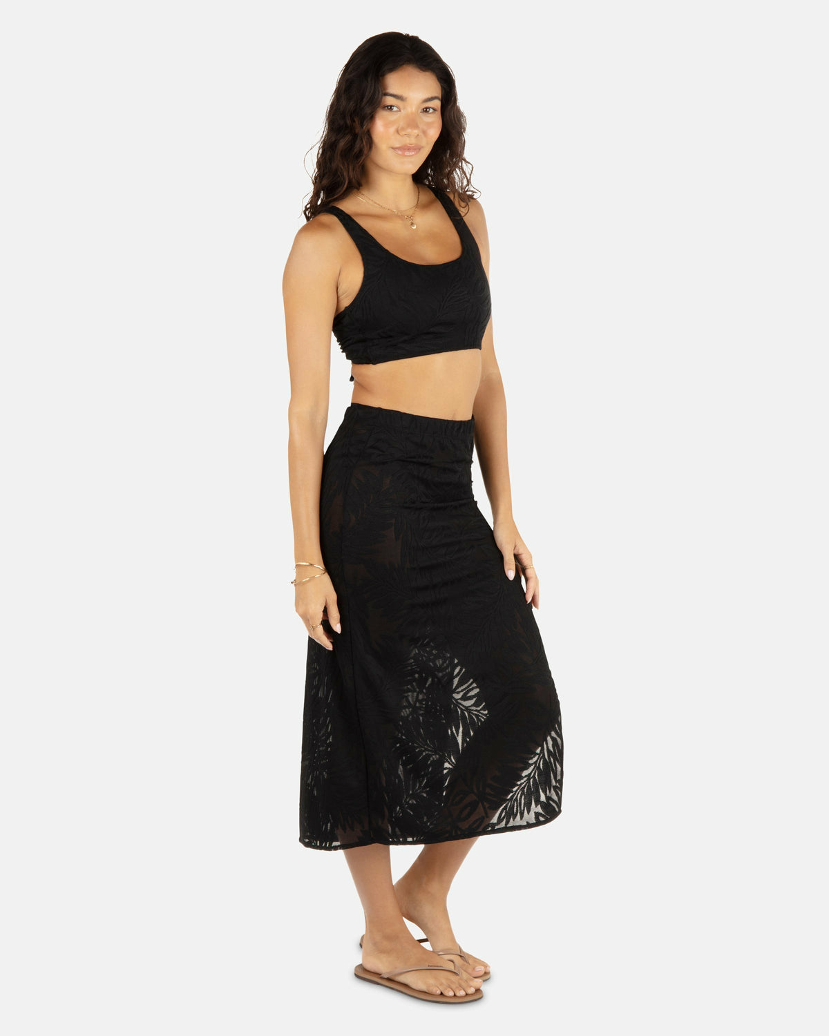 Hurley Womens Ulu Leaf Midi Skirt