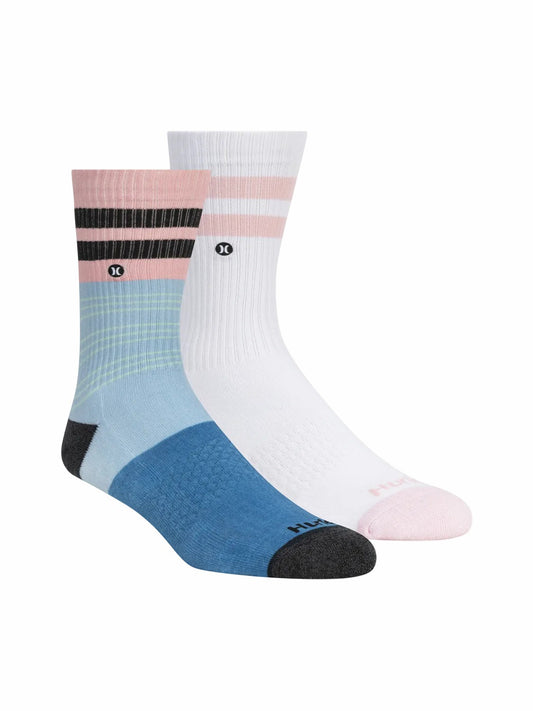 Hurley Mens Extended Terry Crew Socks (2 Pack)