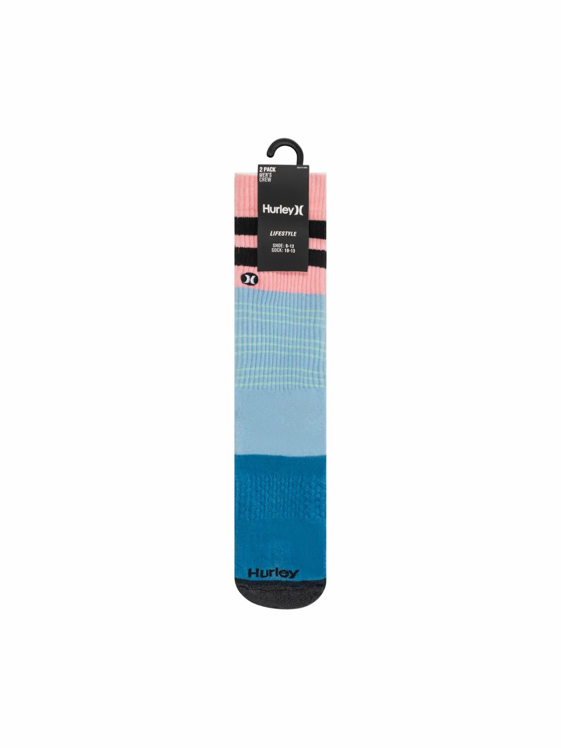 Hurley Mens Extended Terry Crew Socks (2 Pack)