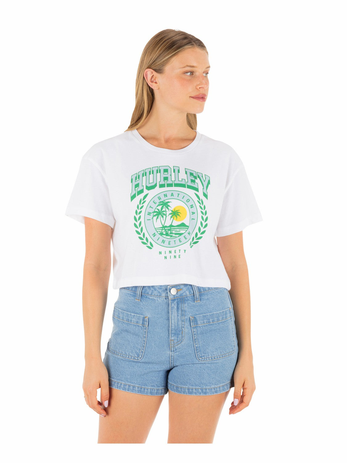 Hurley Womens Academy Boxy Crop Tee