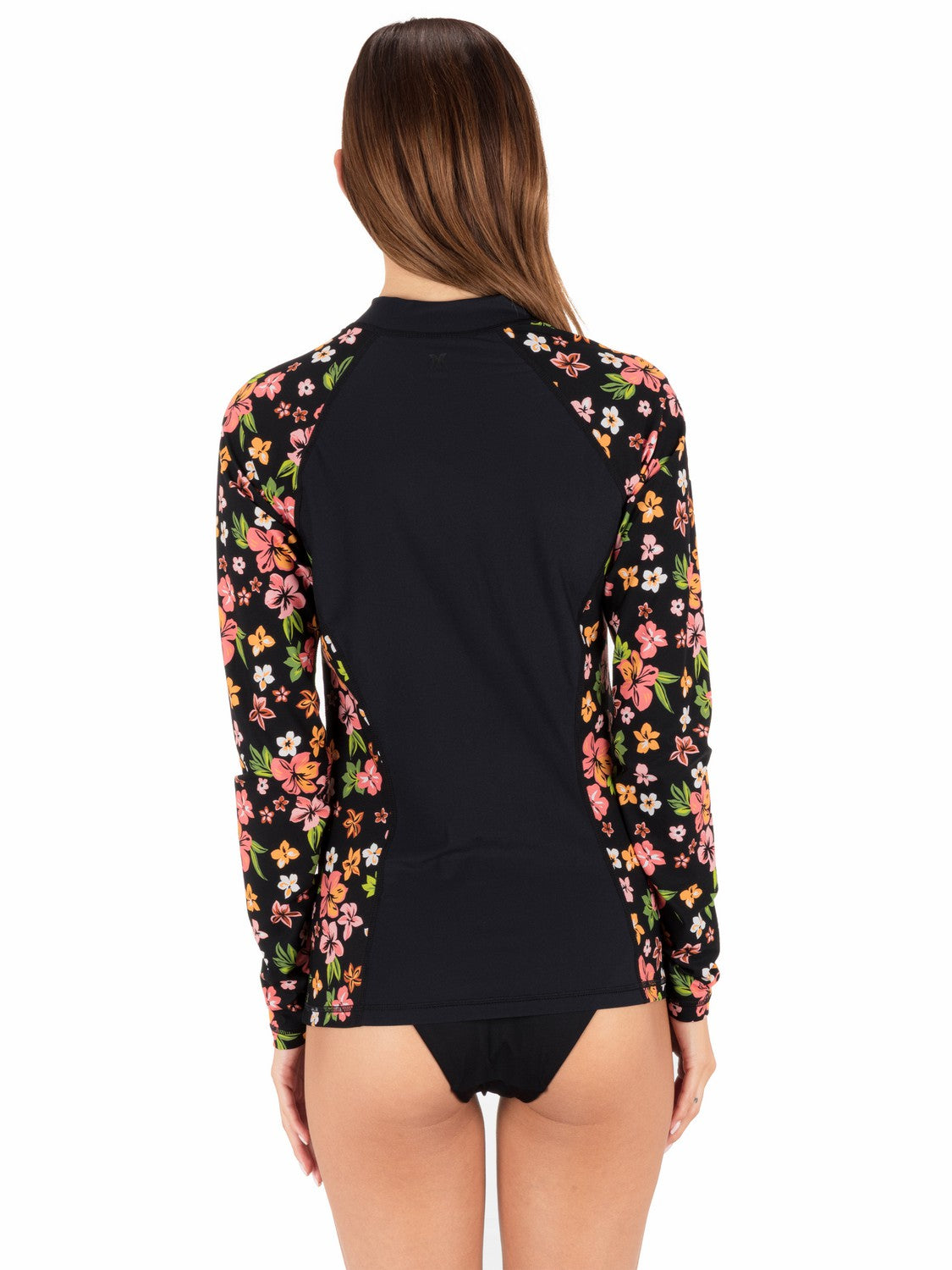 Hurley Womens Hibiscus Dream Long Sleeve Front Zip Rashguard
