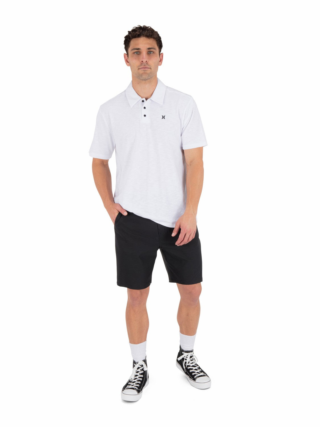 Hurley Mens Icon Slub Polo Short Sleeve