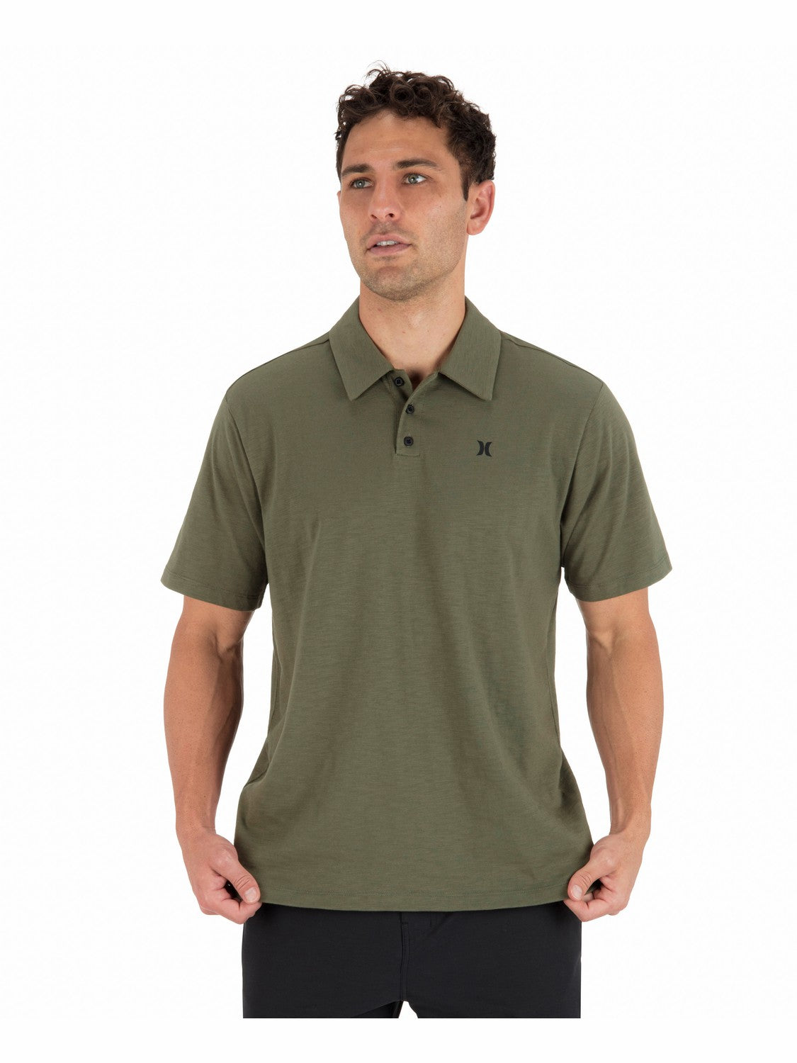 Hurley Mens Icon Slub Polo Short Sleeve
