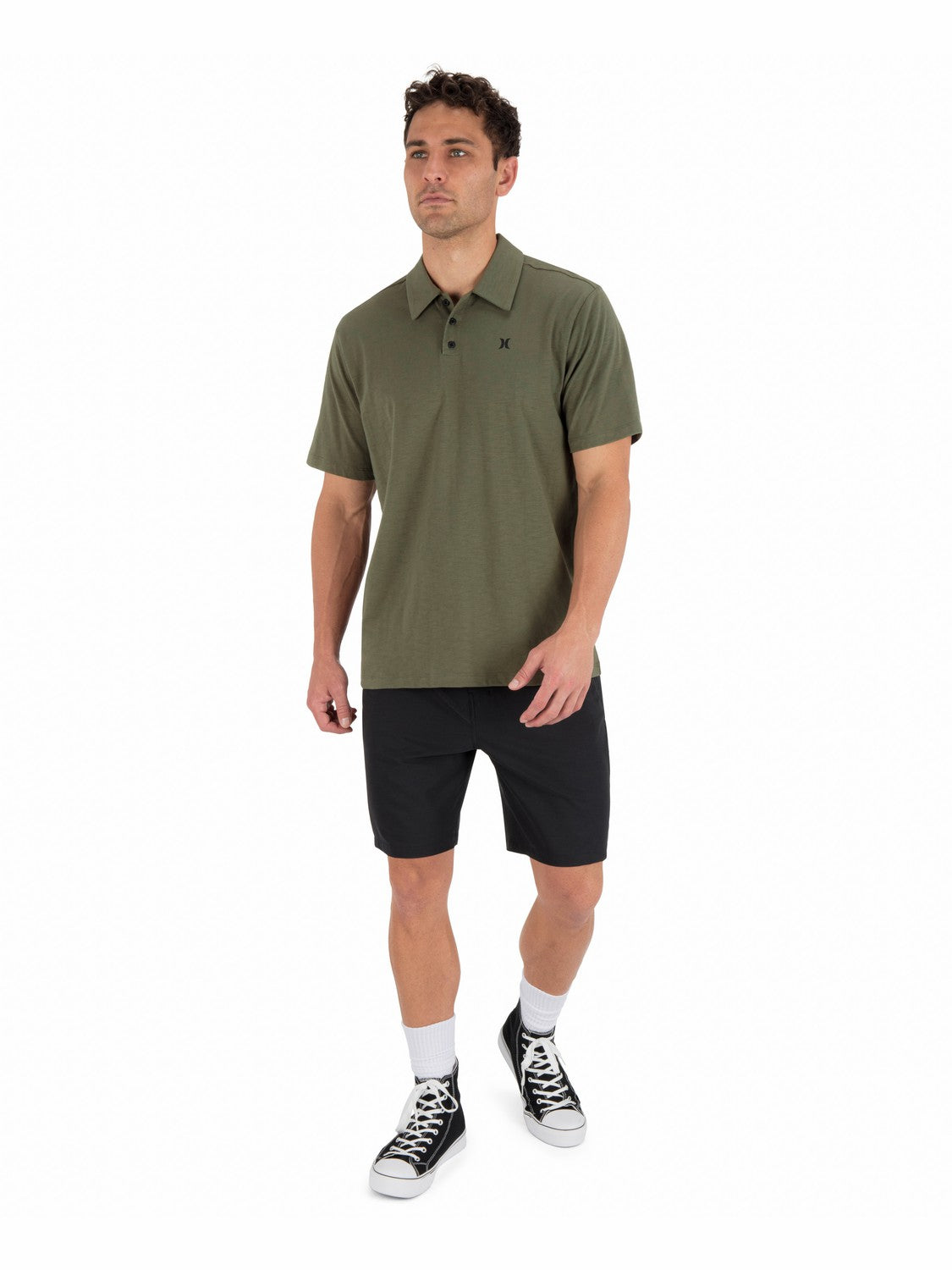 Hurley Mens Icon Slub Polo Short Sleeve