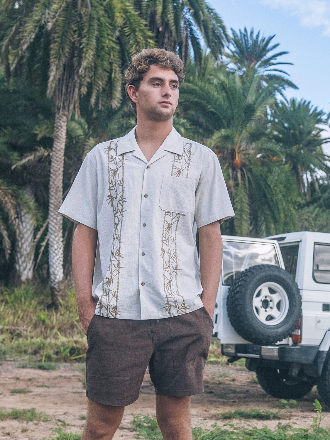 Hurley Mens Sano Camp Embroidered Short Sleeve