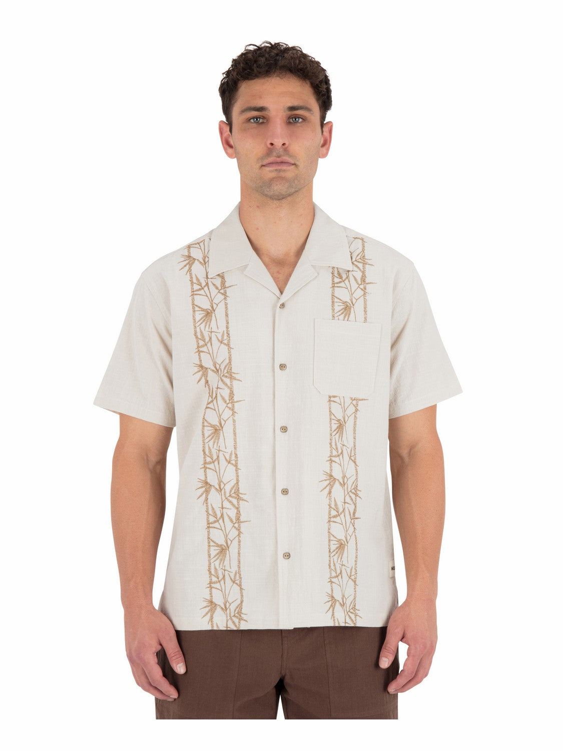 Hurley Mens Sano Camp Embroidered Short Sleeve