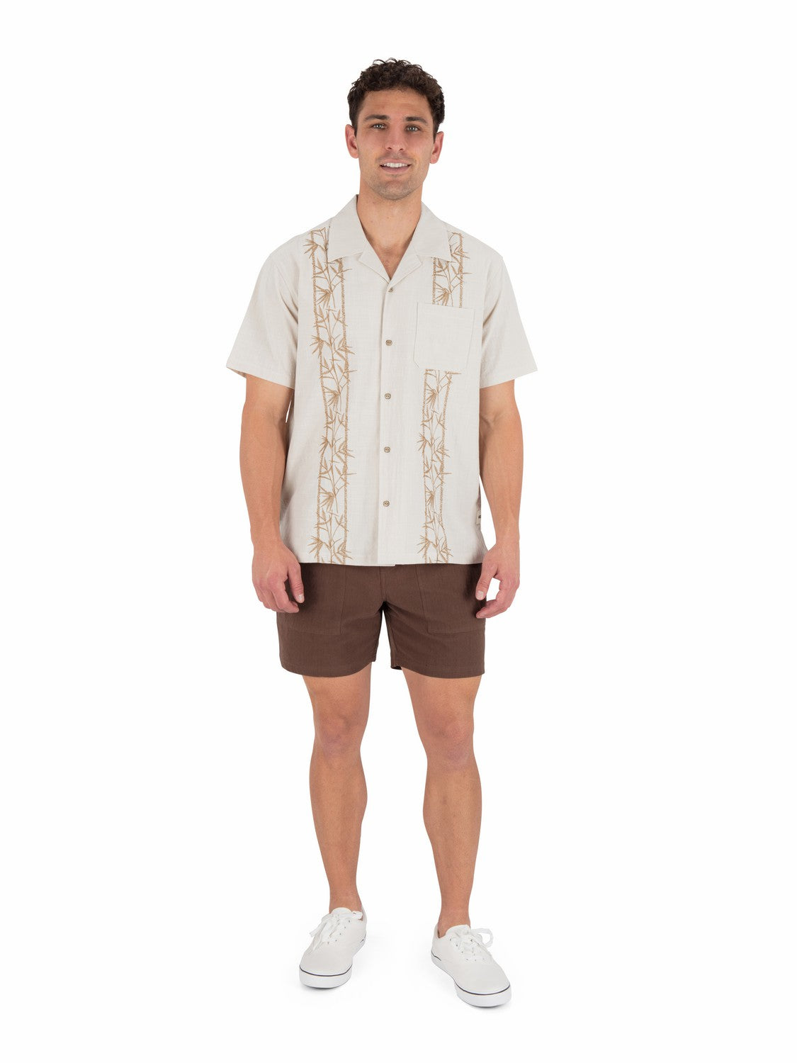 Hurley Mens Sano Camp Embroidered Short Sleeve