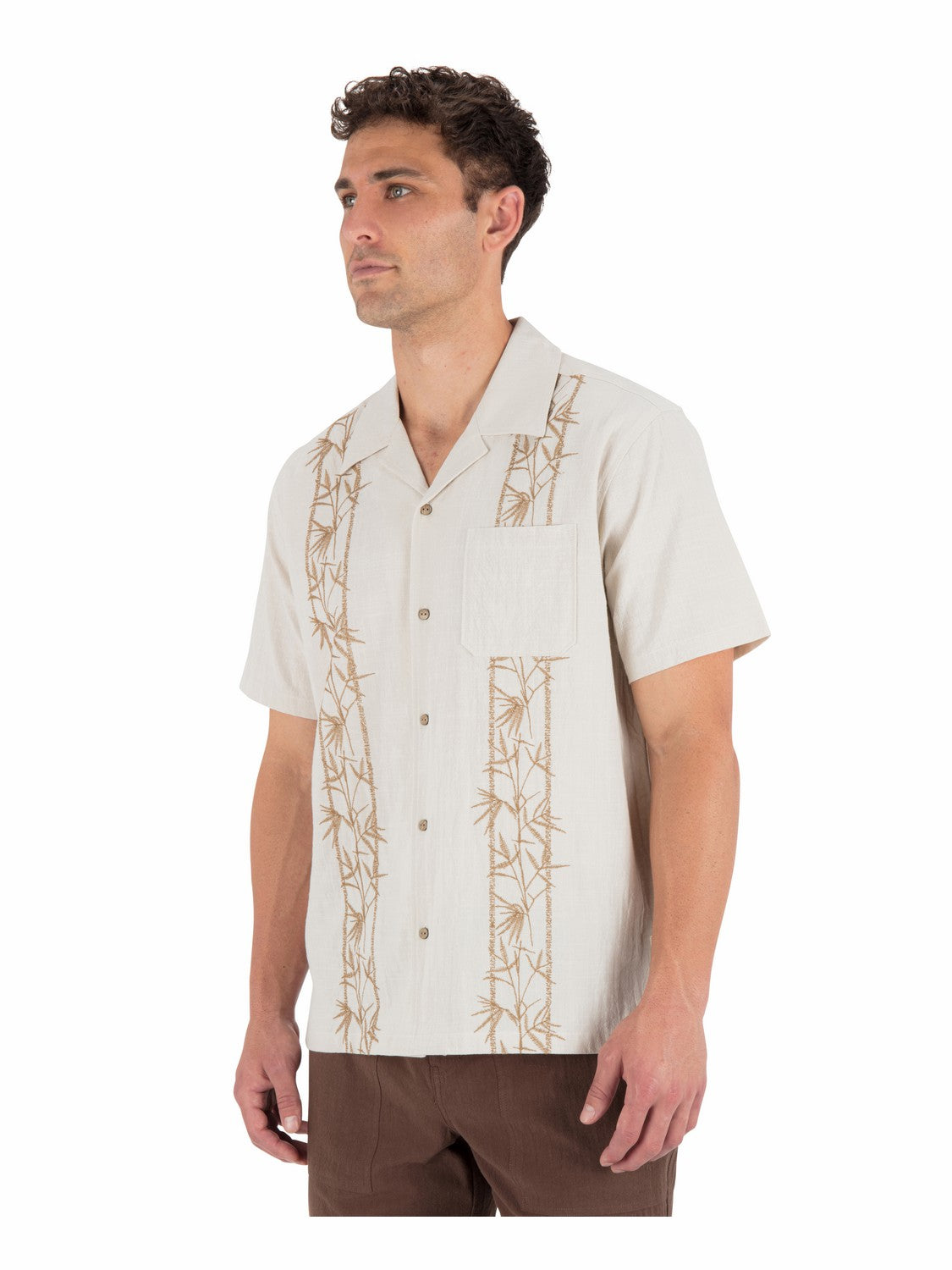 Hurley Mens Sano Camp Embroidered Short Sleeve