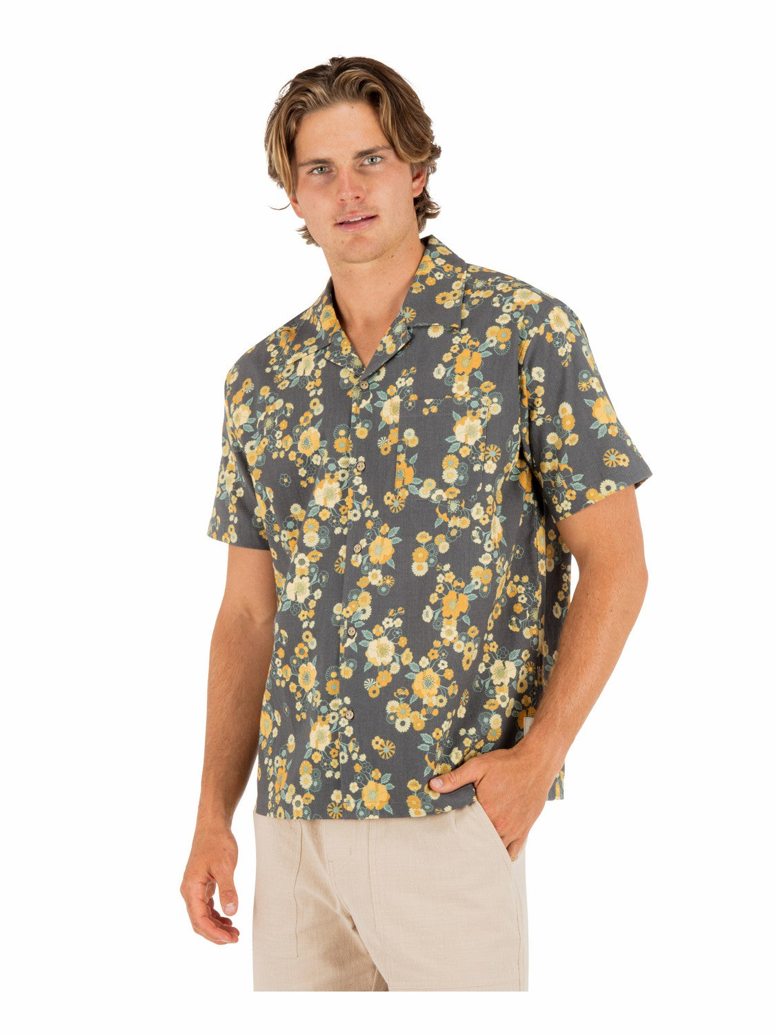 Hurley Mens Dogpatch Camp Short Sleeve