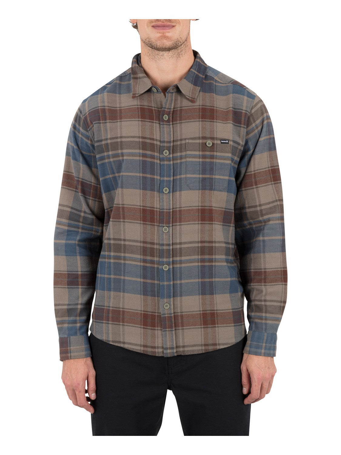 Hurley Mens Portland Stretch Flannel Long Sleeve