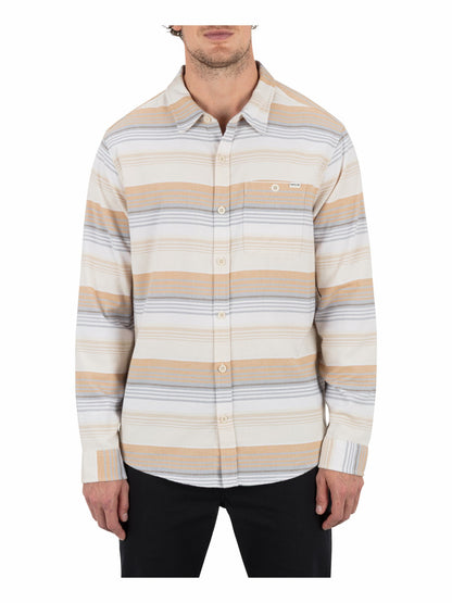 Hurley Mens Portland Stripe Stretch Flannel Long Sleeve