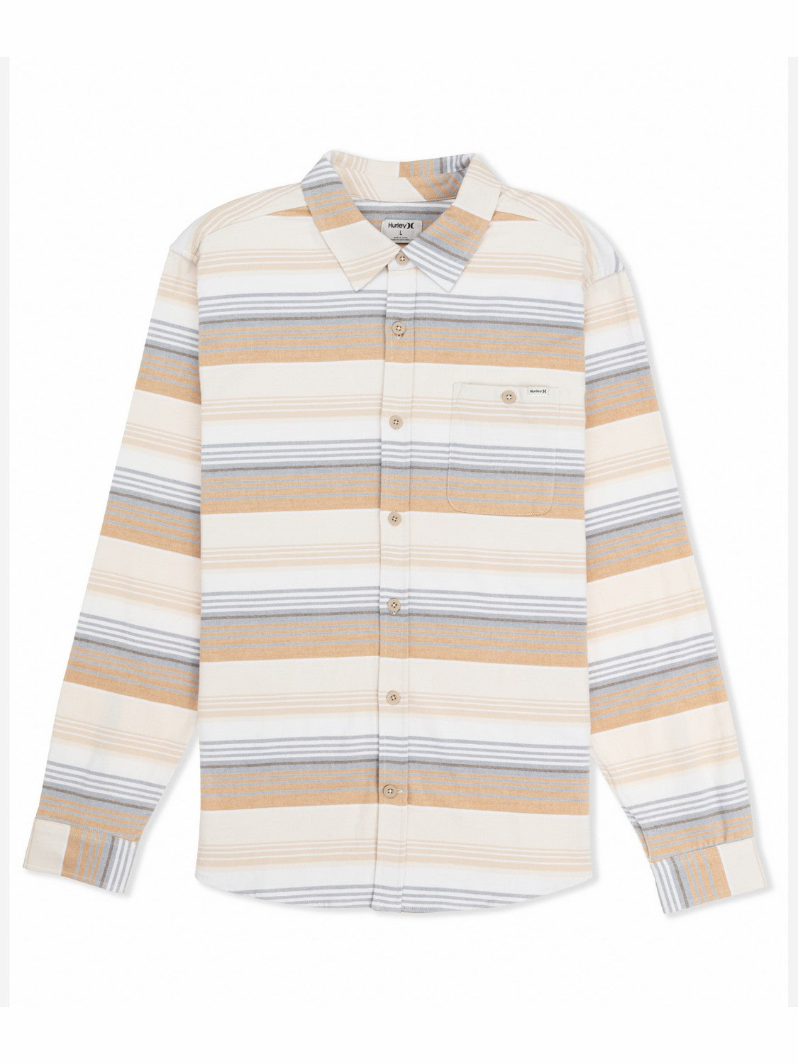 Hurley Mens Portland Stripe Stretch Flannel Long Sleeve