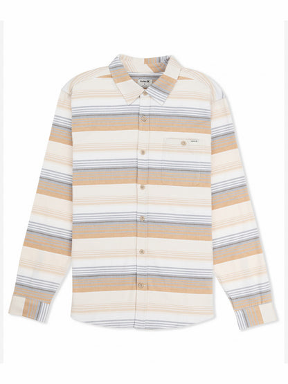 Hurley Mens Portland Stripe Stretch Flannel Long Sleeve