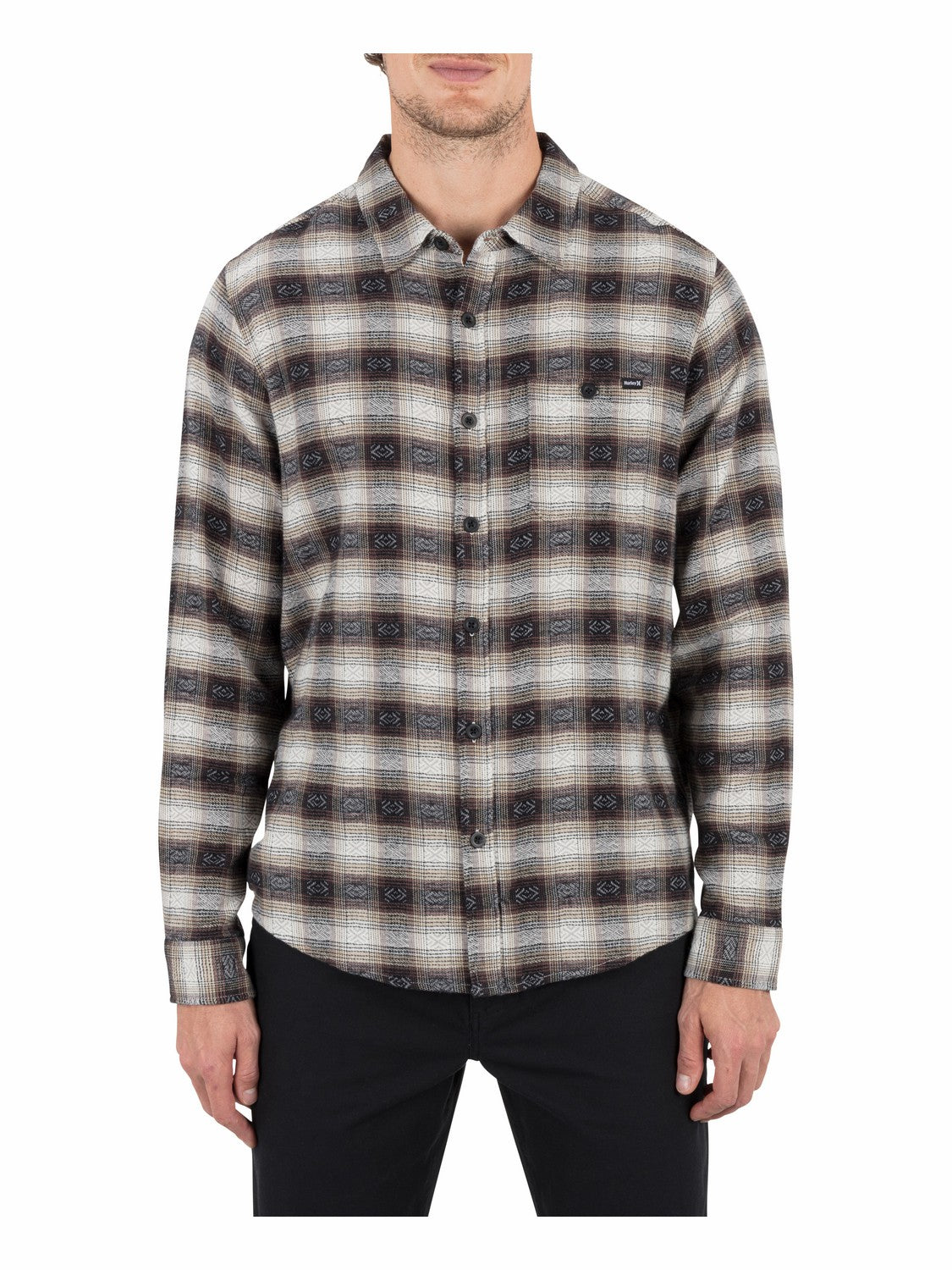 Hurley Mens Portland Stretch Flannel Long Sleeve