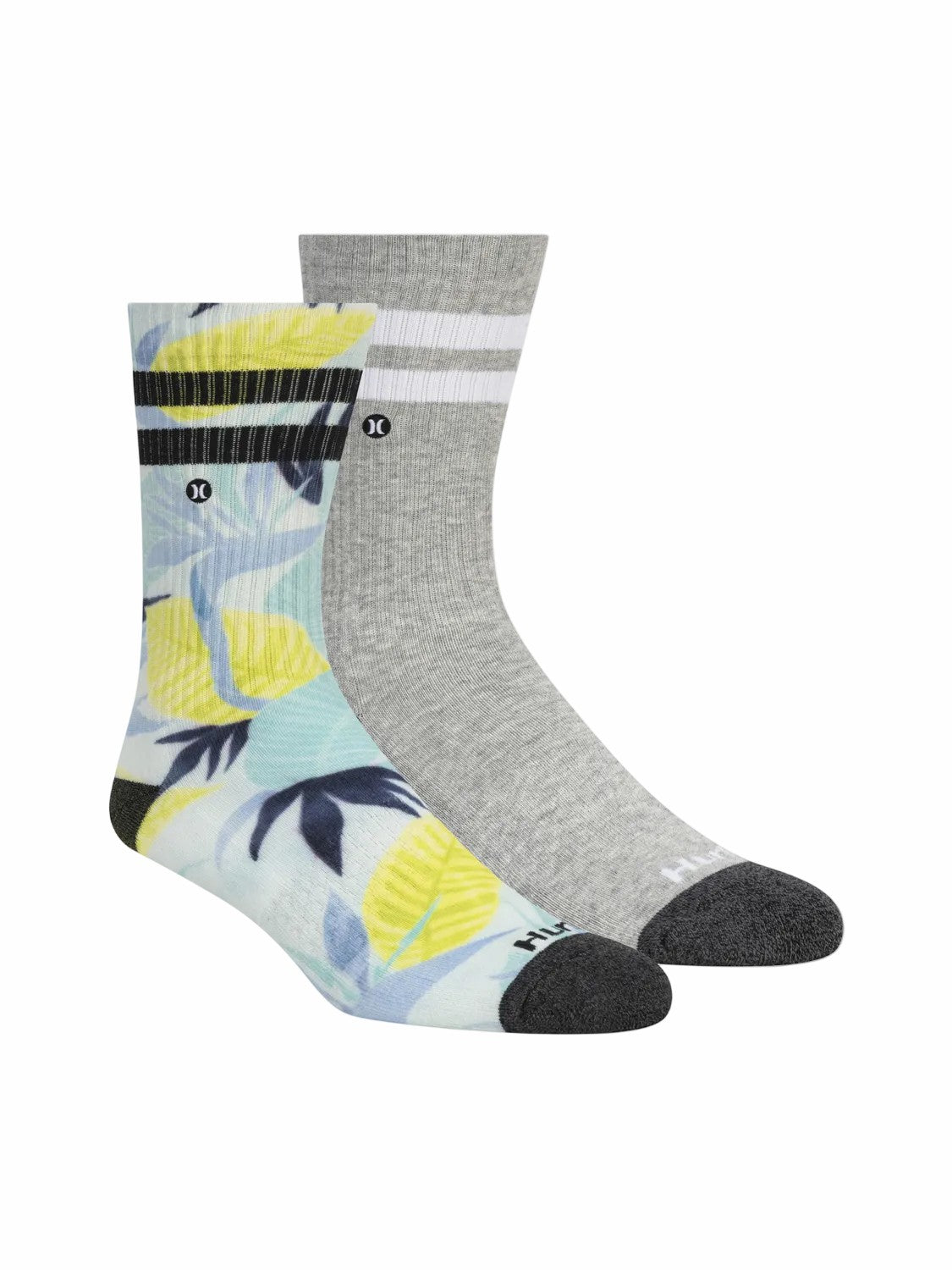 Hurley Mens Extended Terry Crew Socks (2 Pack)