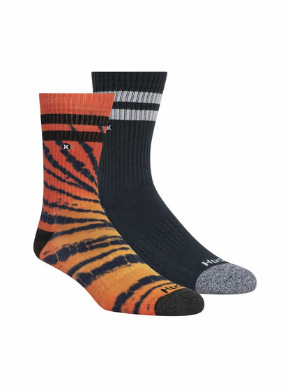 Hurley Mens Extended Terry Crew Socks (2 Pack)