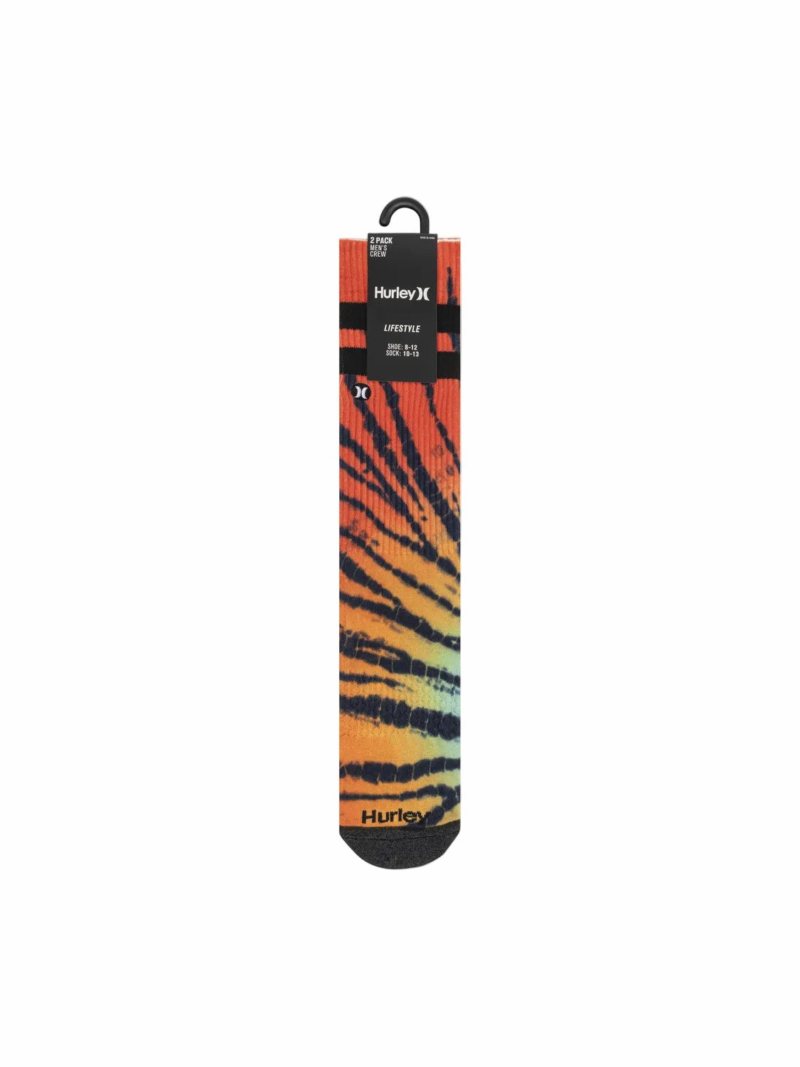 Hurley Mens Extended Terry Crew Socks (2 Pack)