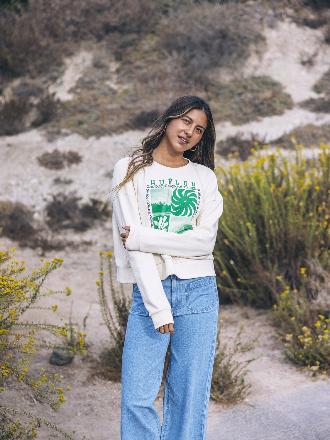 Hurley Womens Cycles Of The Earth Boxy Crew