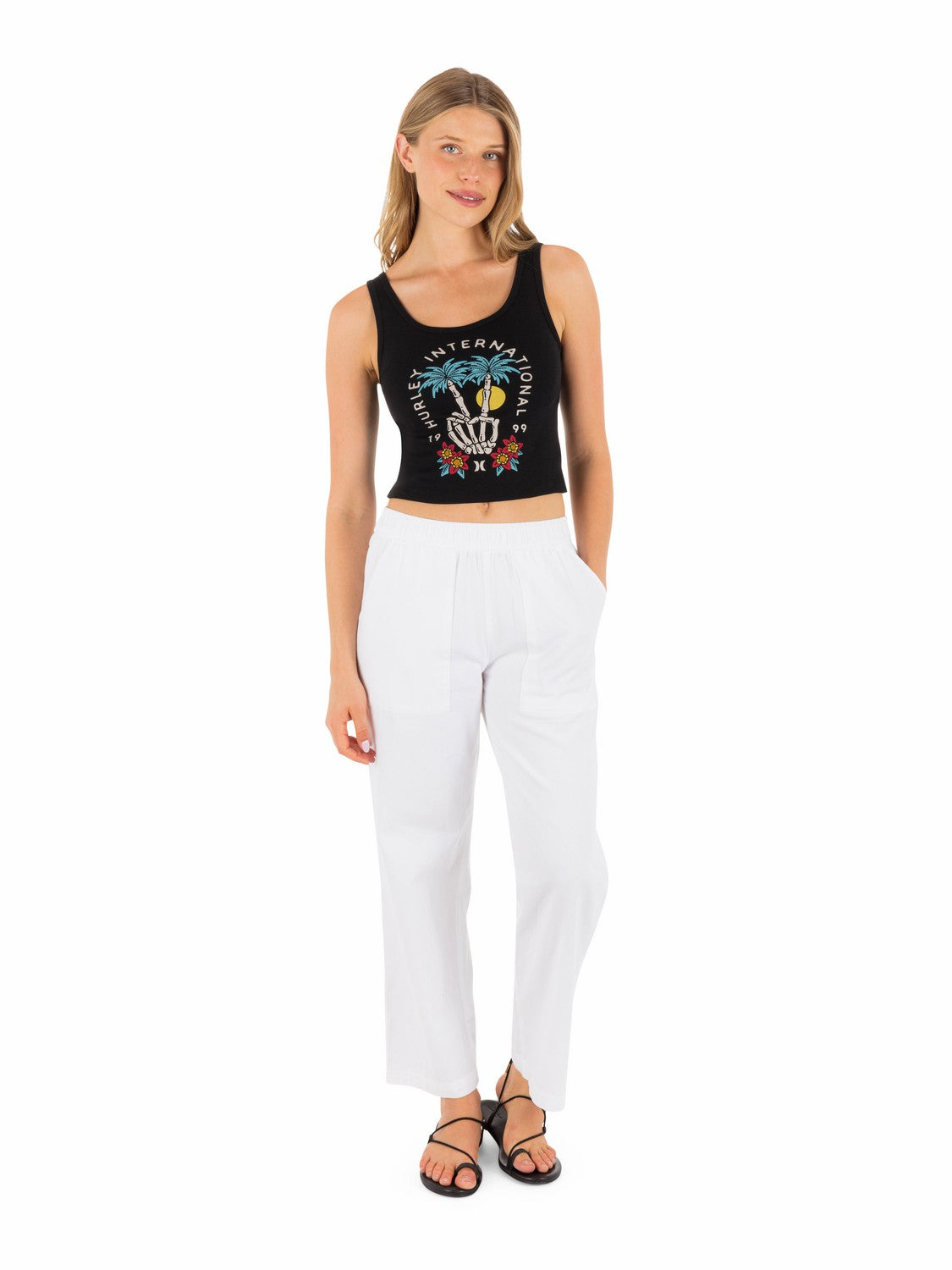 Hurley Womens Peacebone Scoop Crop Tank
