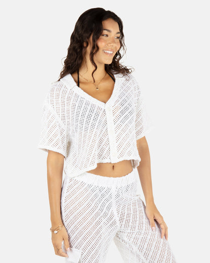 Hurley Womens Crochet Camp Shirt