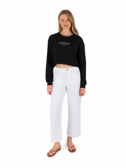 Hurley Womens Floreal Long Sleeve Crop T-Shirt