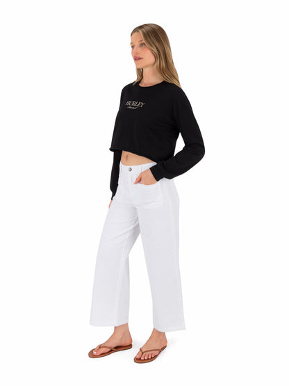 Hurley Womens Floreal Long Sleeve Crop T-Shirt
