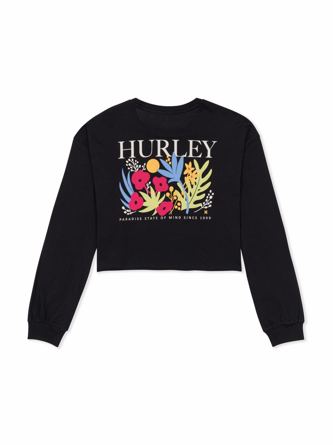 Hurley Womens Floreal Long Sleeve Crop T-Shirt
