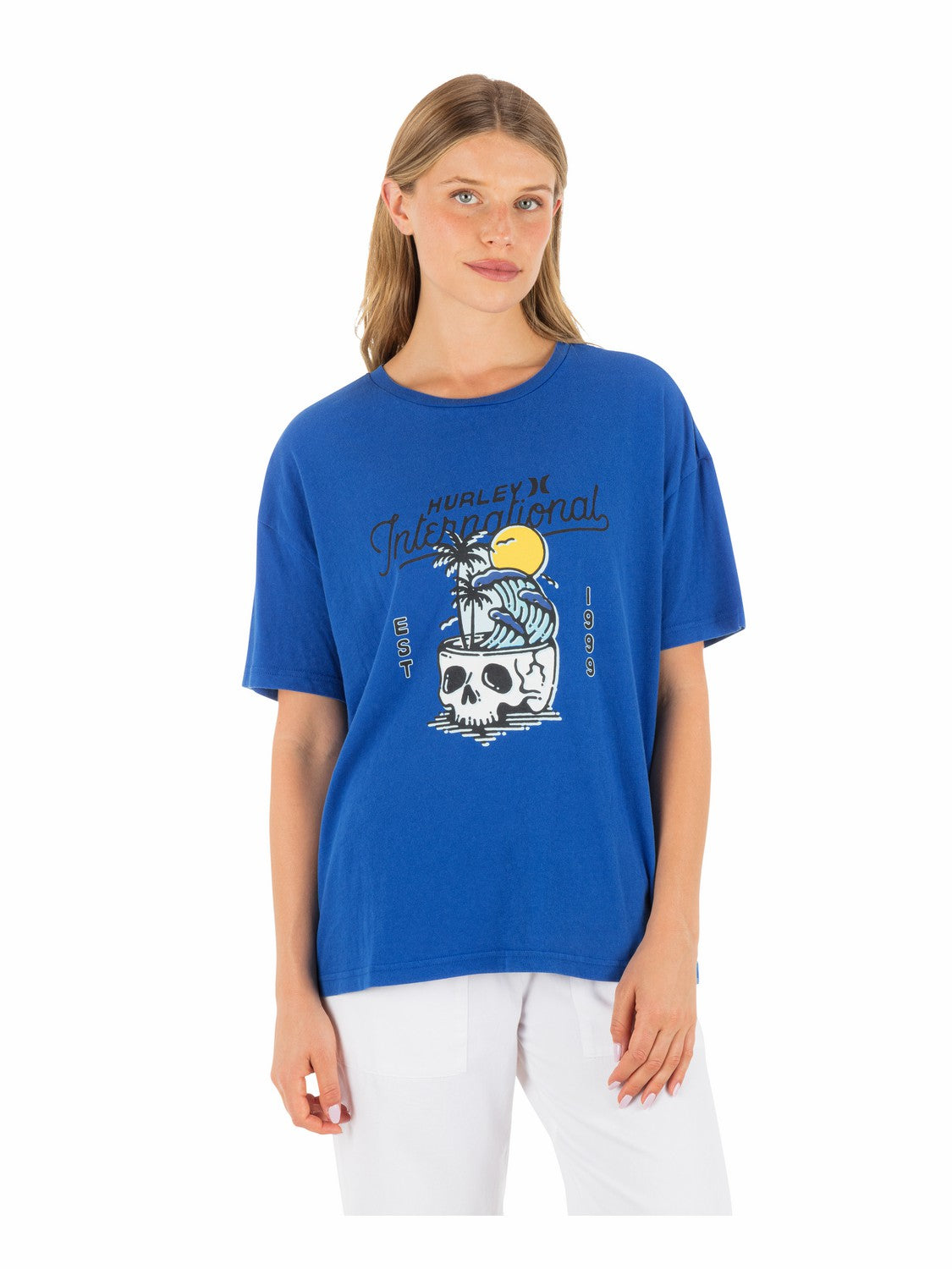 Hurley Womens Skulltide Boyfriend Tee