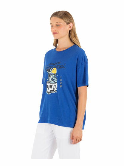 Hurley Womens Skulltide Boyfriend Tee