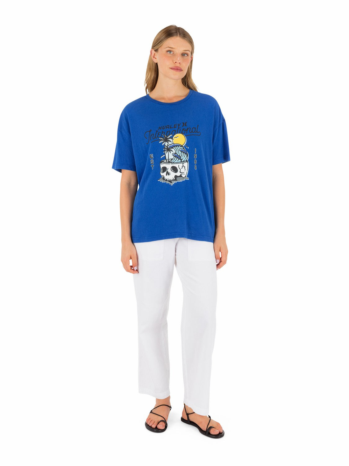 Hurley Womens Skulltide Boyfriend Tee
