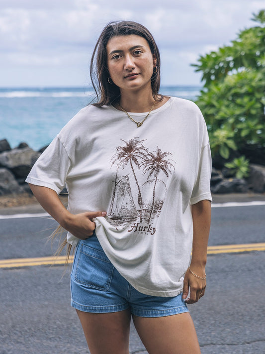 Hurley Womens Fair Winds Boyfriend Tee