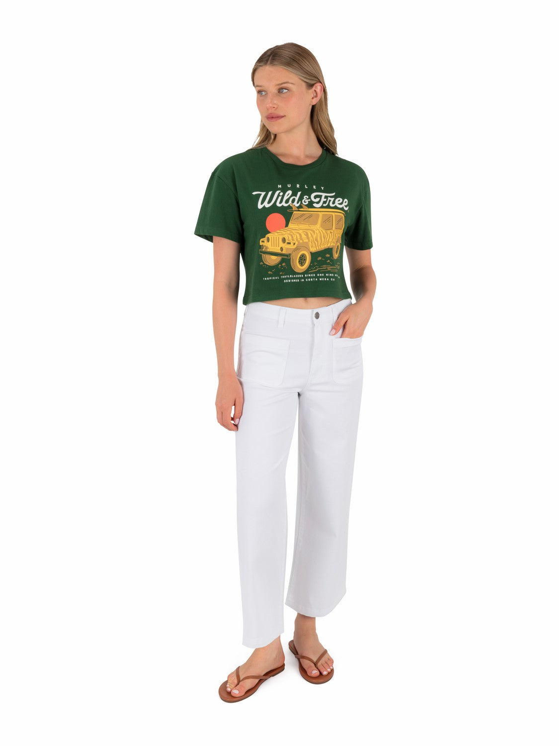 Hurley Womens Wild And Free Boxy Crop Tee