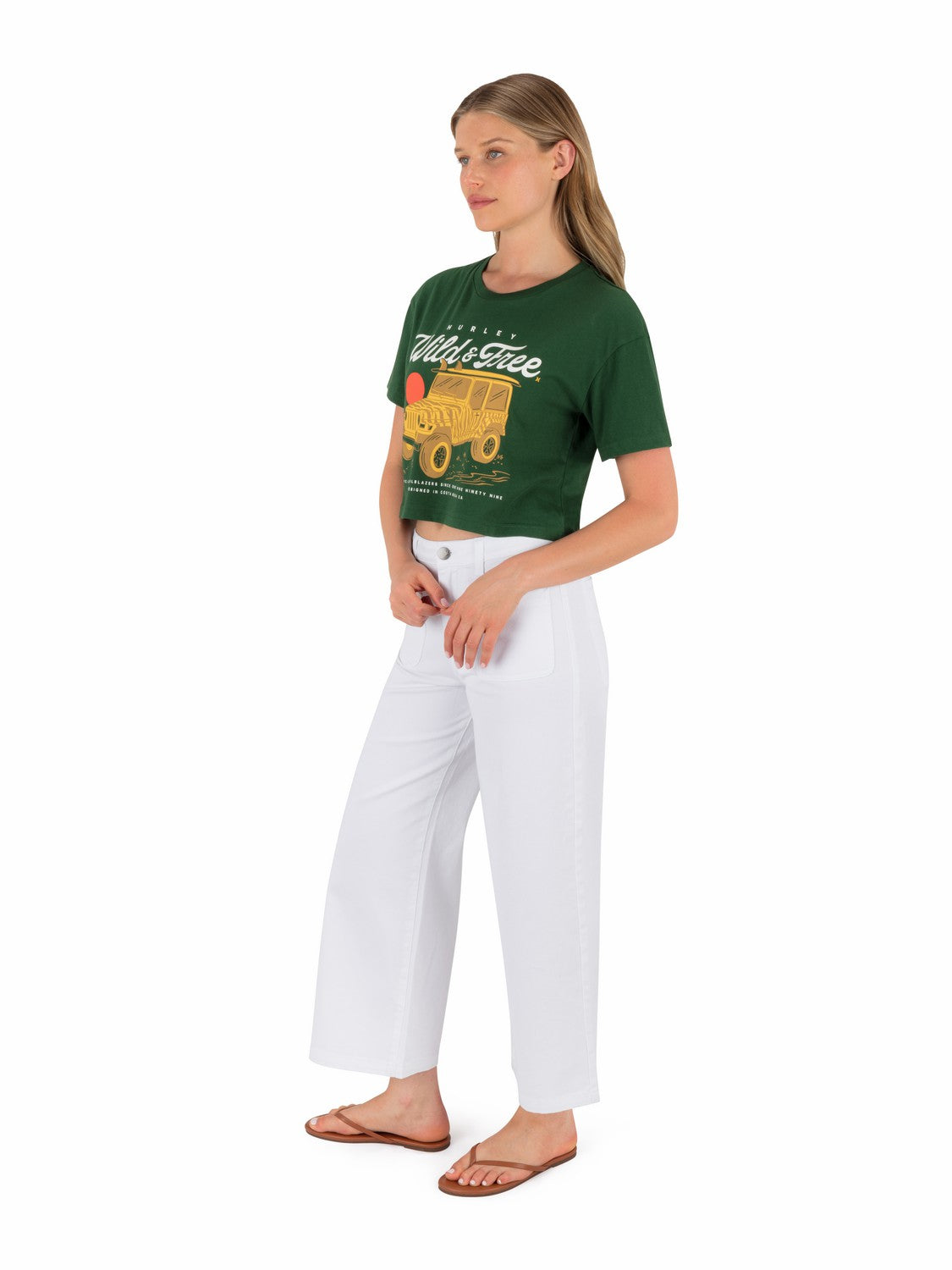 Hurley Womens Wild And Free Boxy Crop Tee