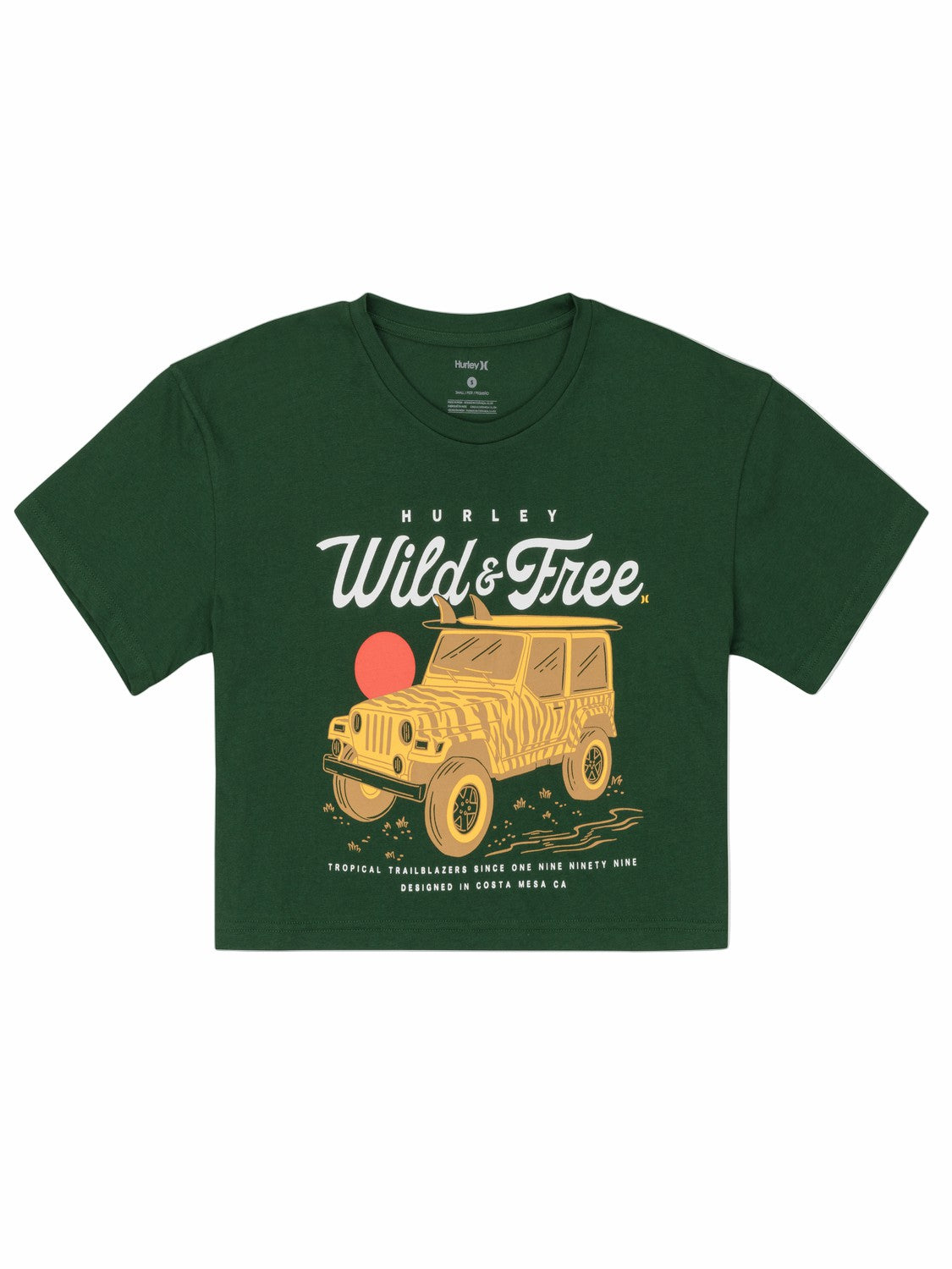 Hurley Womens Wild And Free Boxy Crop Tee