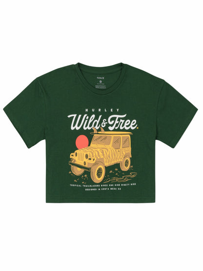 Hurley Womens Wild And Free Boxy Crop Tee