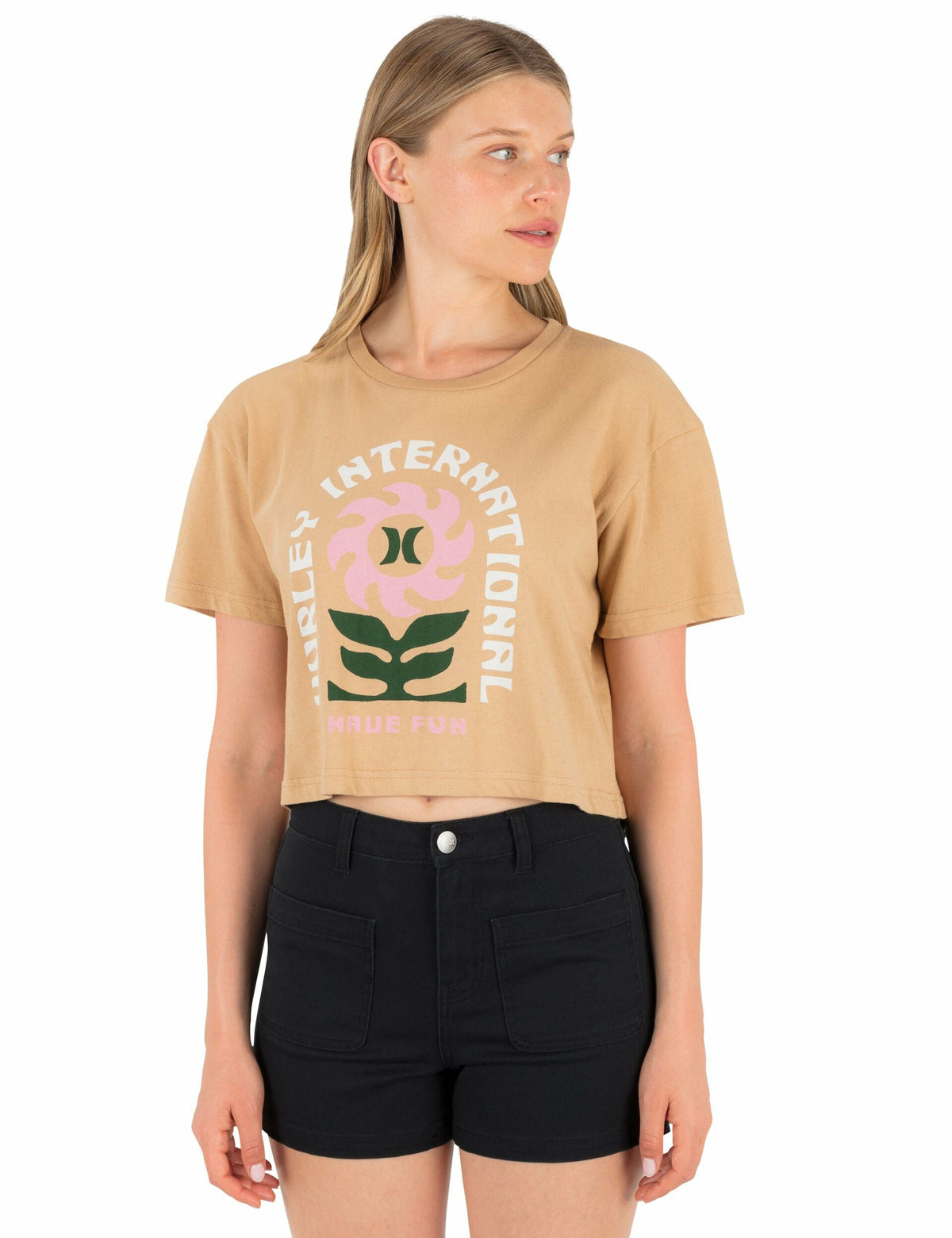 Hurley Womens Blossom Boxy Crop Tee