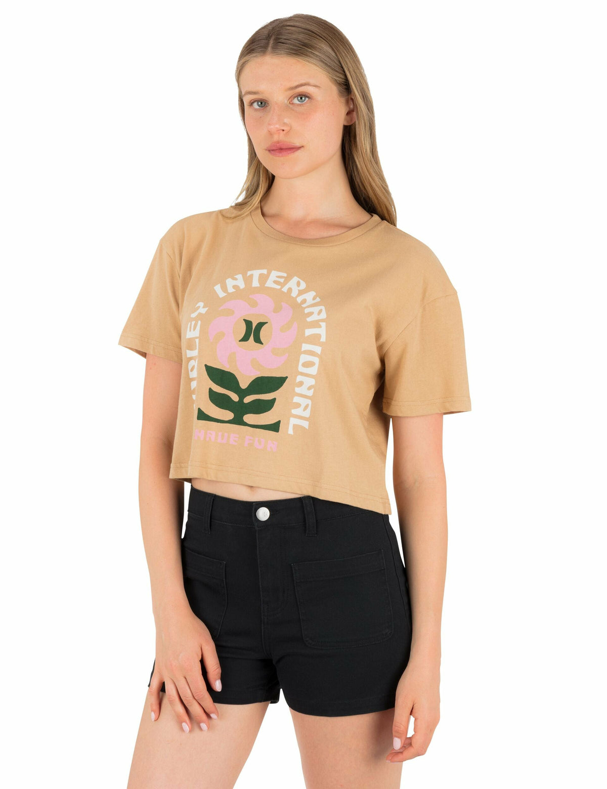 Hurley Womens Blossom Boxy Crop Tee