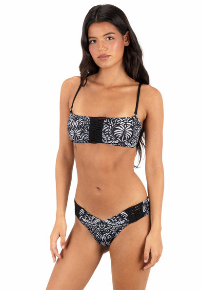 Hurley Womens Ikat Palm Skimpy V Front Bottom