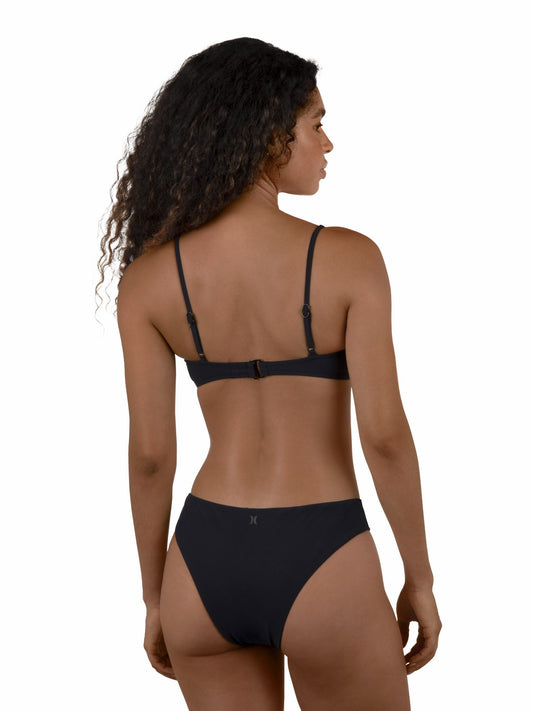 Hurley Womens Max Solid Mid Rise Cheeky Bottom