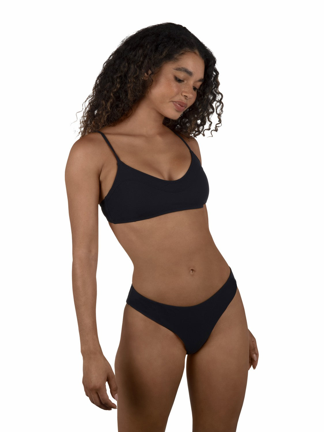 Hurley Womens Max Solid Mid Rise Cheeky Bottom