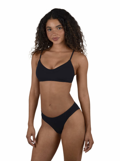 Hurley Womens Max Solid Mid Rise Cheeky Bottom