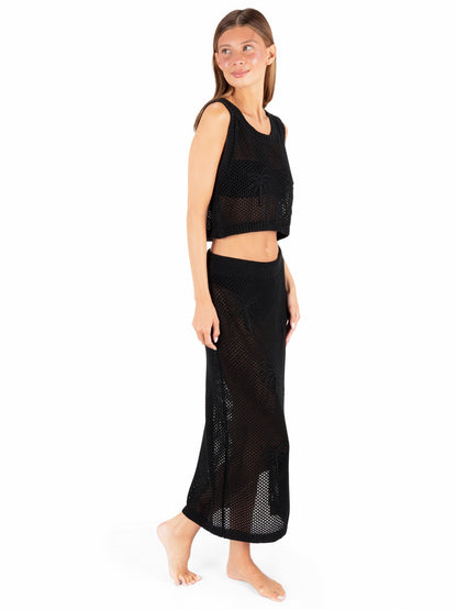 Hurley Womens Embroidered Crochet Jacquard Tank