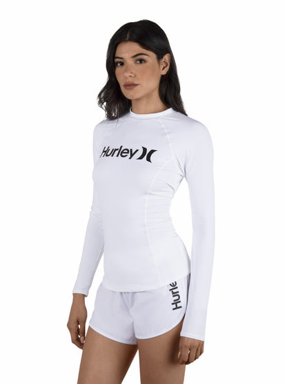 Hurley Womens One & Only Solid Mock Neck Long Sleeve Rashguard