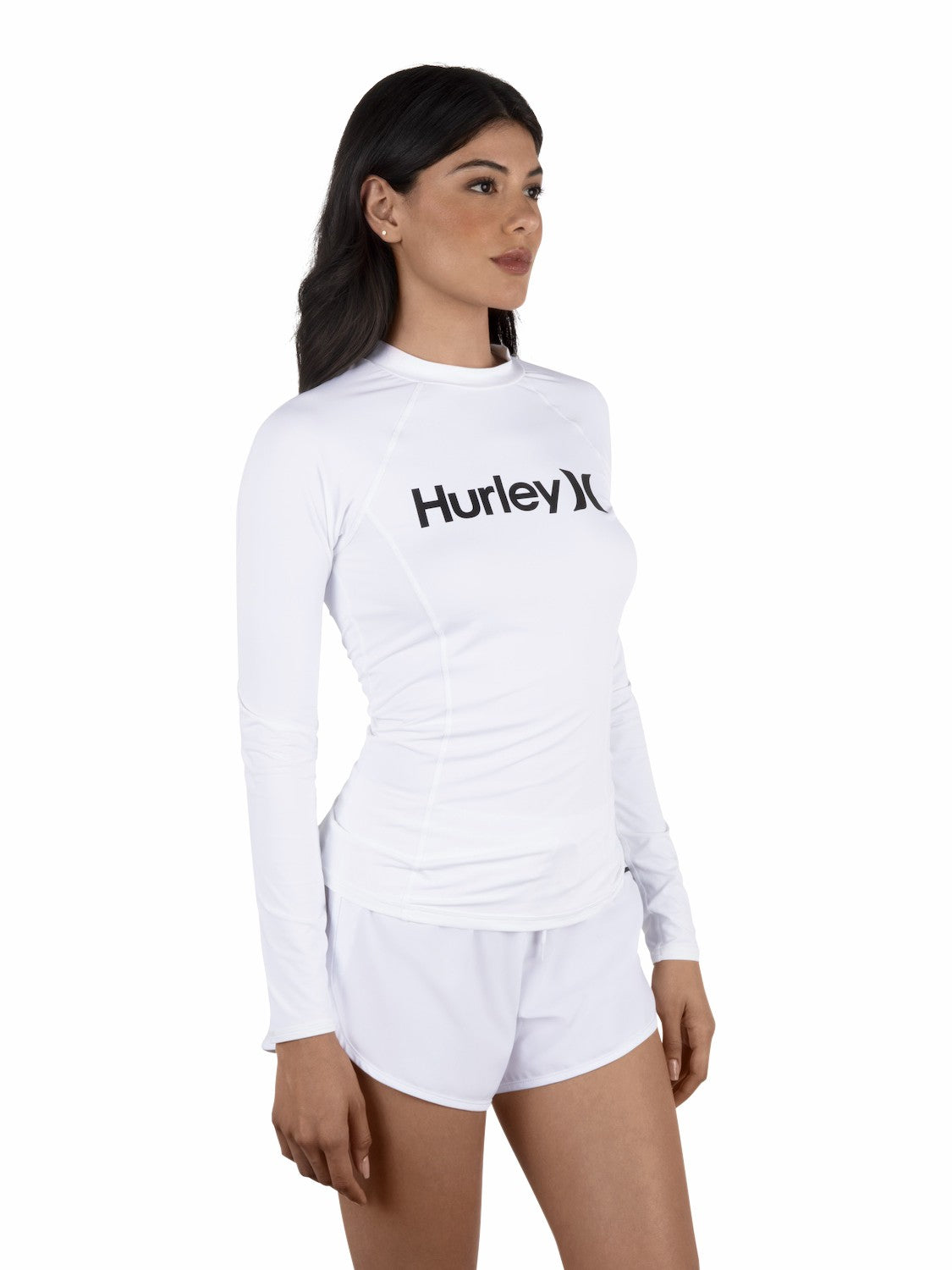 Hurley Womens One & Only Solid Mock Neck Long Sleeve Rashguard