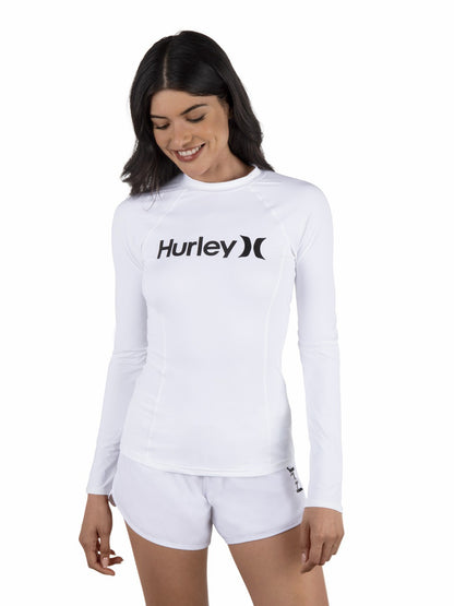 Hurley Womens One & Only Solid Mock Neck Long Sleeve Rashguard