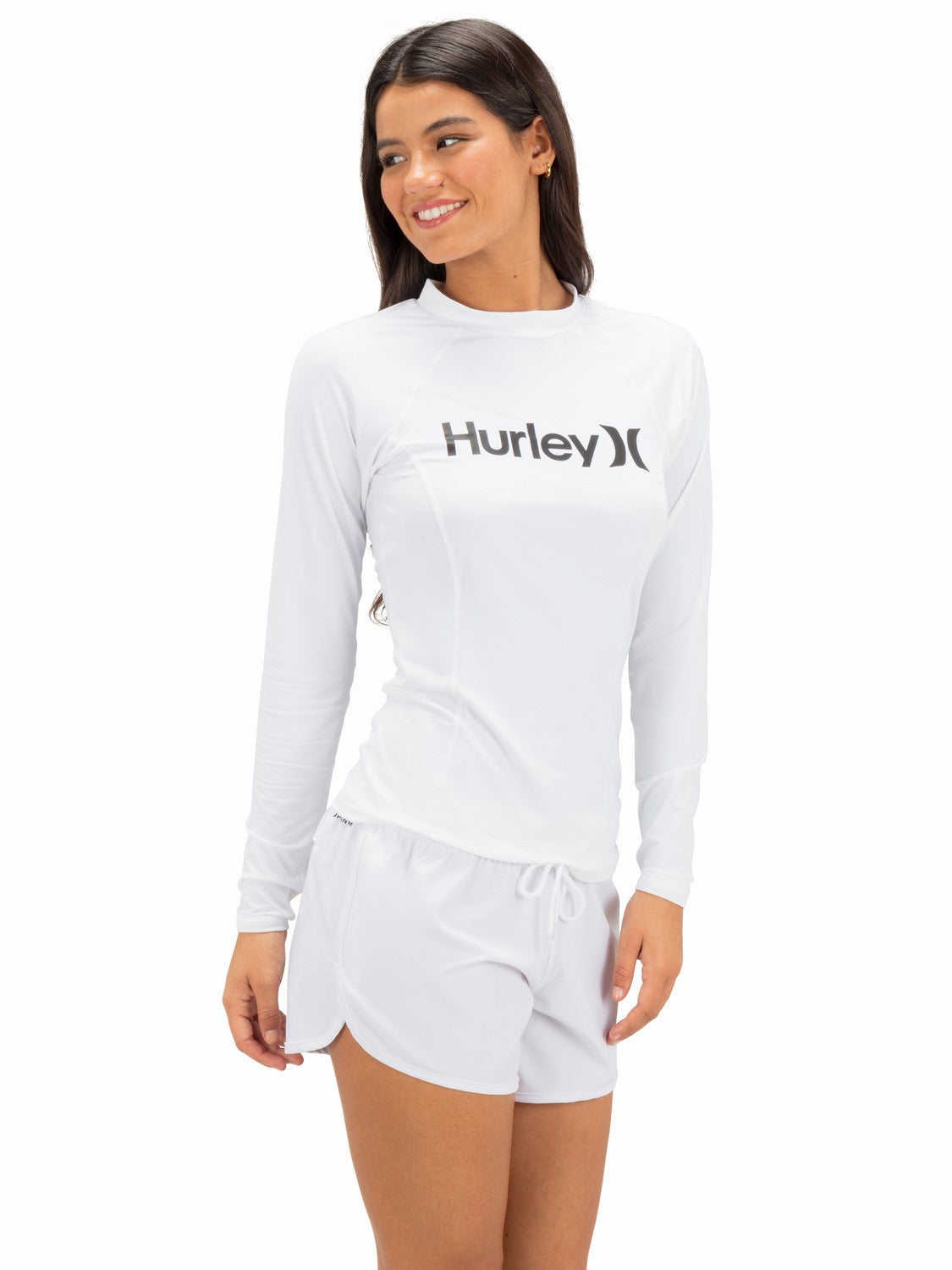 Hurley Womens One & Only Solid Mock Neck Long Sleeve Rashguard