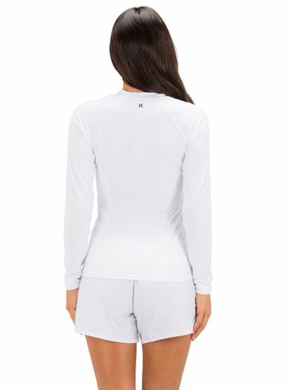 Hurley Womens One & Only Solid Mock Neck Long Sleeve Rashguard