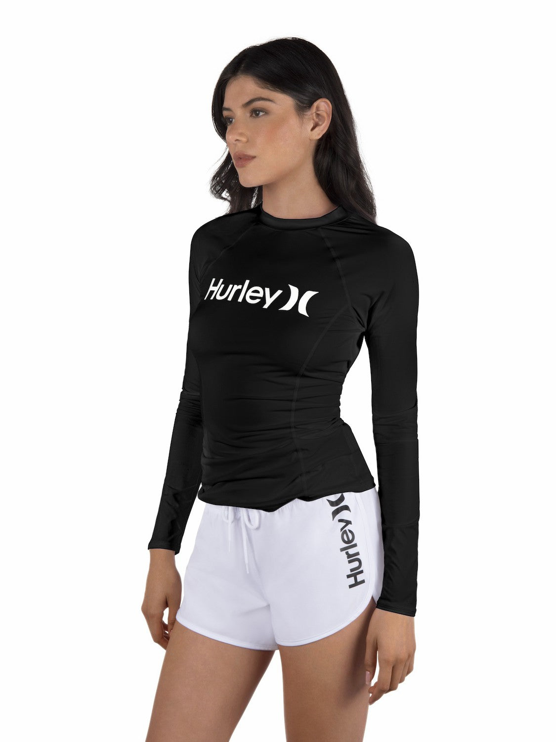 Hurley Womens One & Only Solid Mock Neck Long Sleeve Rashguard
