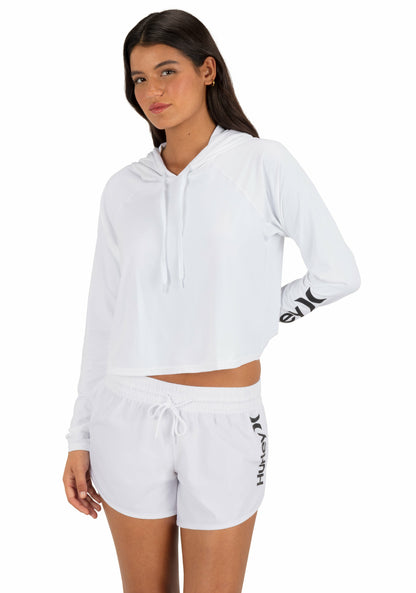Hurley Womens One & Only Solid Long Sleeve Hooded Rashguard